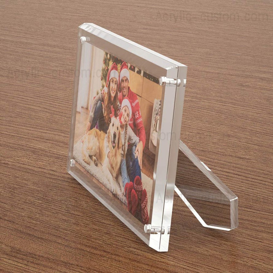 Acrylic 5x7 Picture Frame Clear Photo Frame with Magnets for Tabletop Display