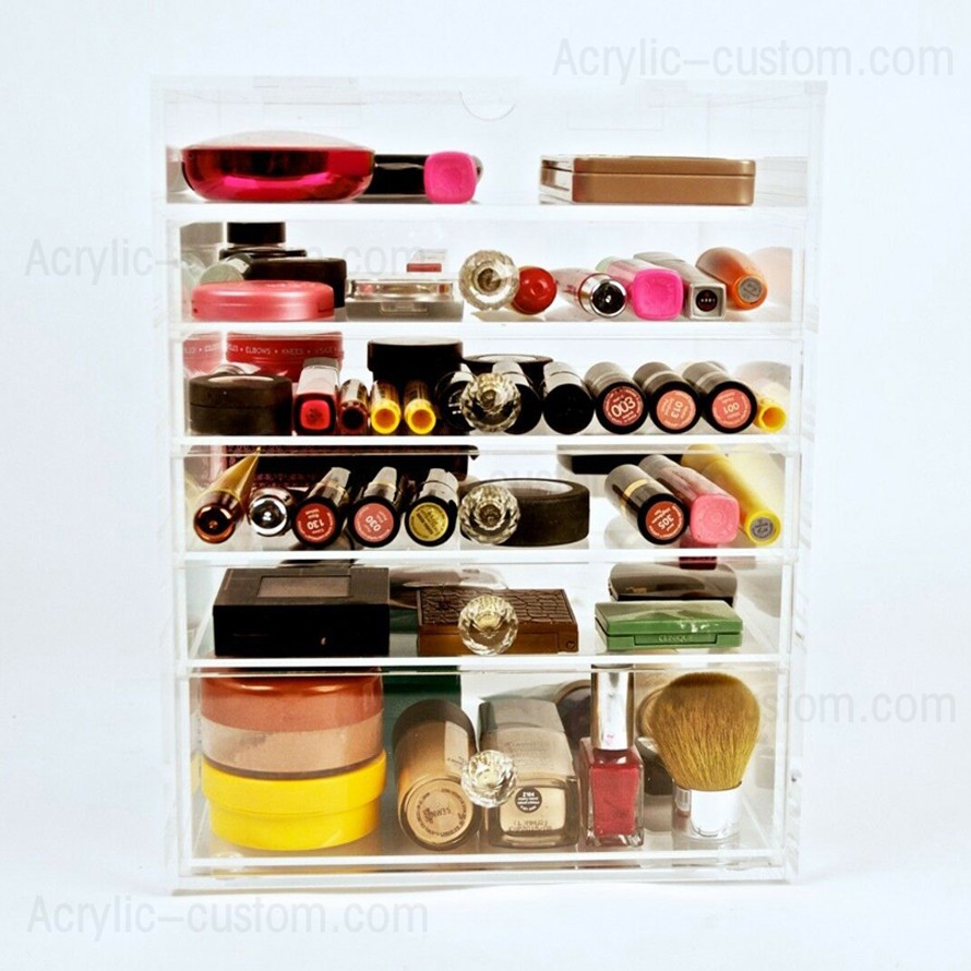 Organisateur cosmétique en acrylique transparent avec tiroirs pour coiffeuse