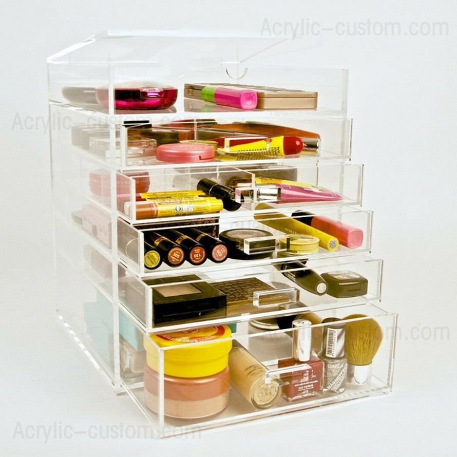 Organisateur de maquillage en acrylique transparent à 6 niveaux