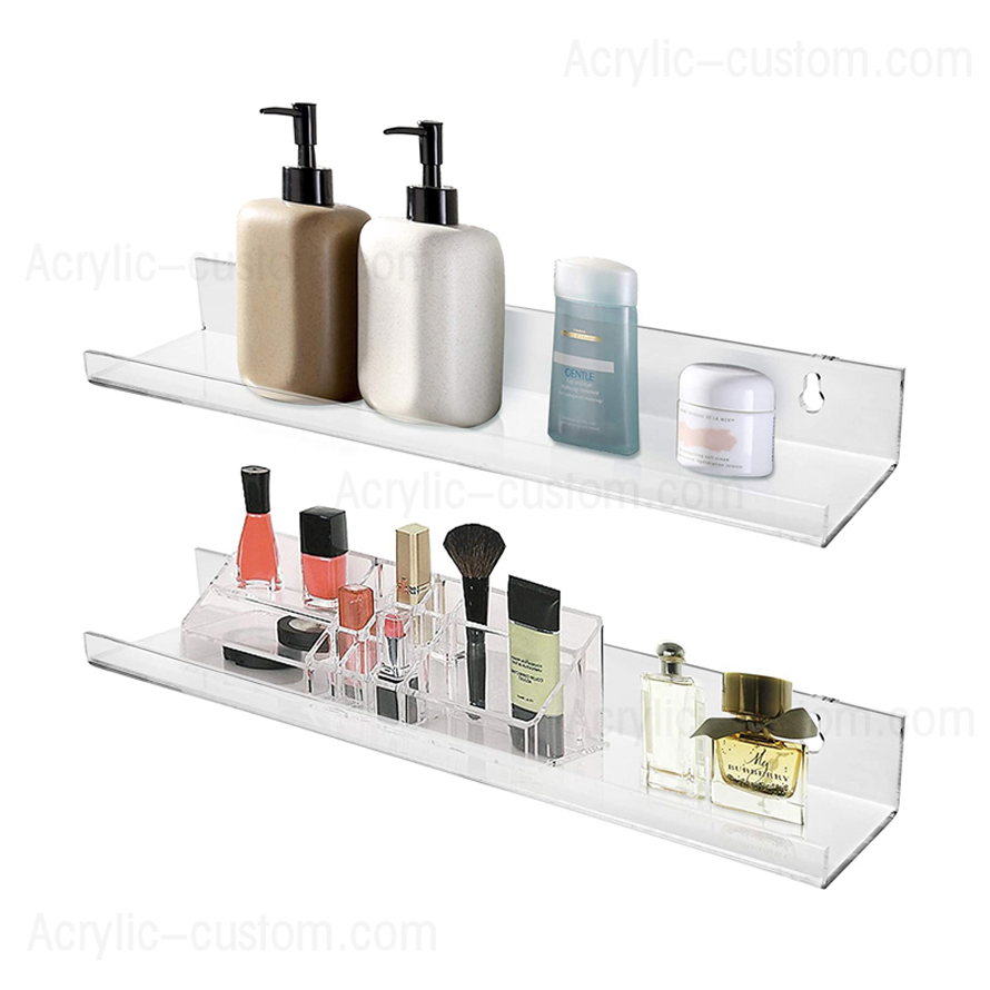 15 Inch Clear Acrylic Bathroom Shelves for Organizer