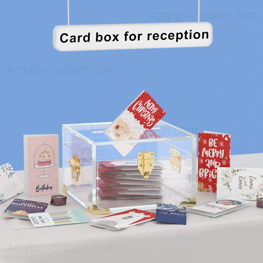 Source Acrylic Clear Card Box with Slot Personalized Wedding Card Box with  Lock and Key on m.