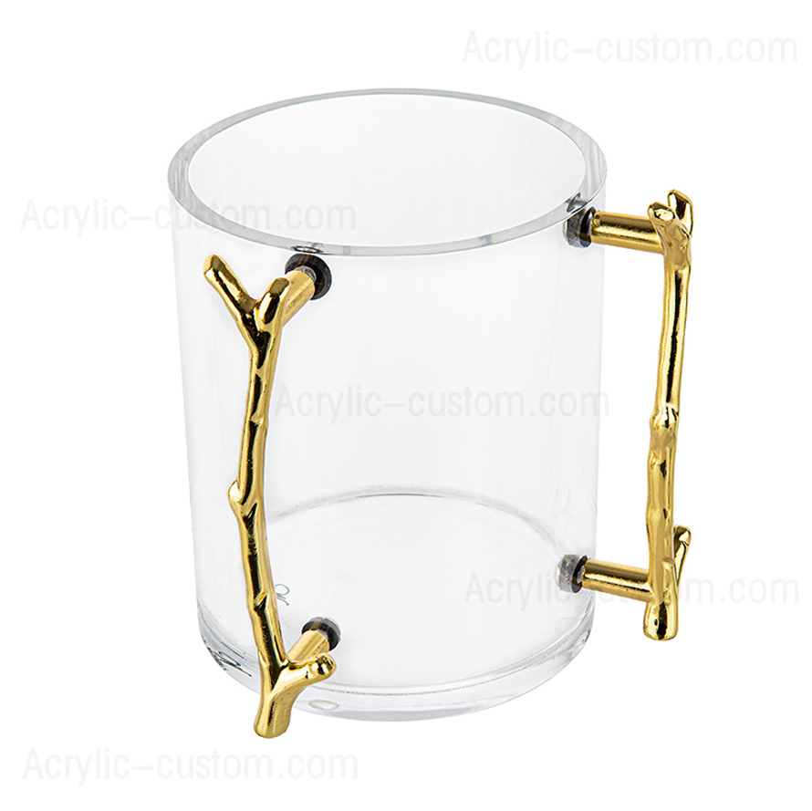 Vaso de lavado Lucite con mango de metal