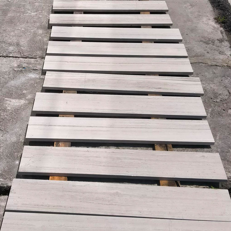 honed wooden veins white marble tiles for indoor flooring