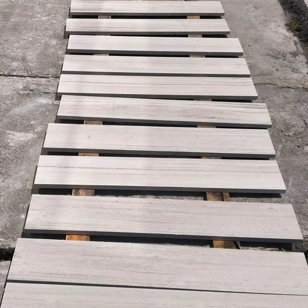 honed wooden veins white marble tiles for indoor flooring