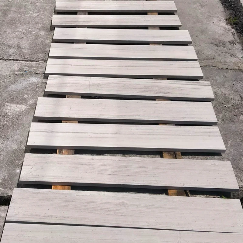 honed wooden veins white marble tiles for indoor flooring