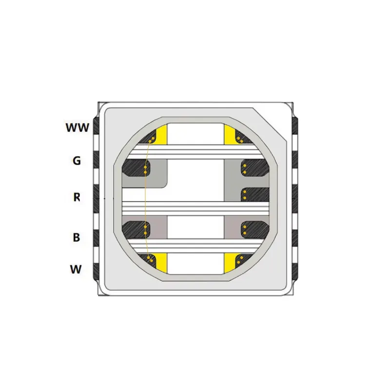 Custom High CRI>97 SMD 7070 RGBWW  LED Chip for Photography Lamps