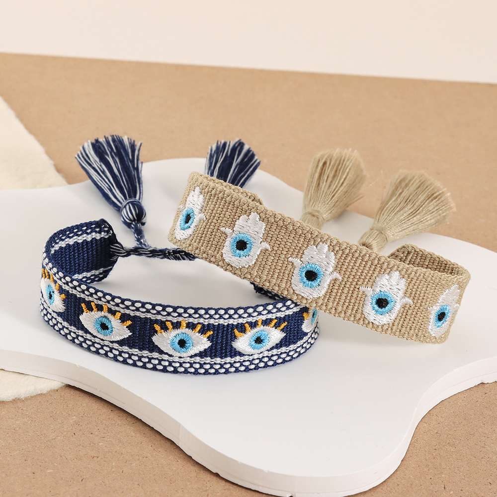 Evil EyeTassel Woven Bracelet