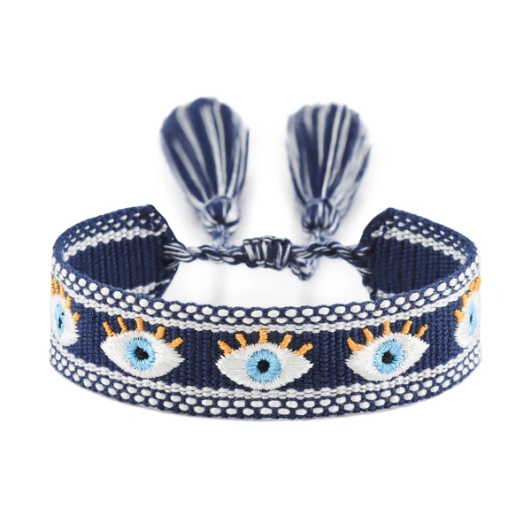 Wholesale Evil Eye Tassel Woven Bracelet