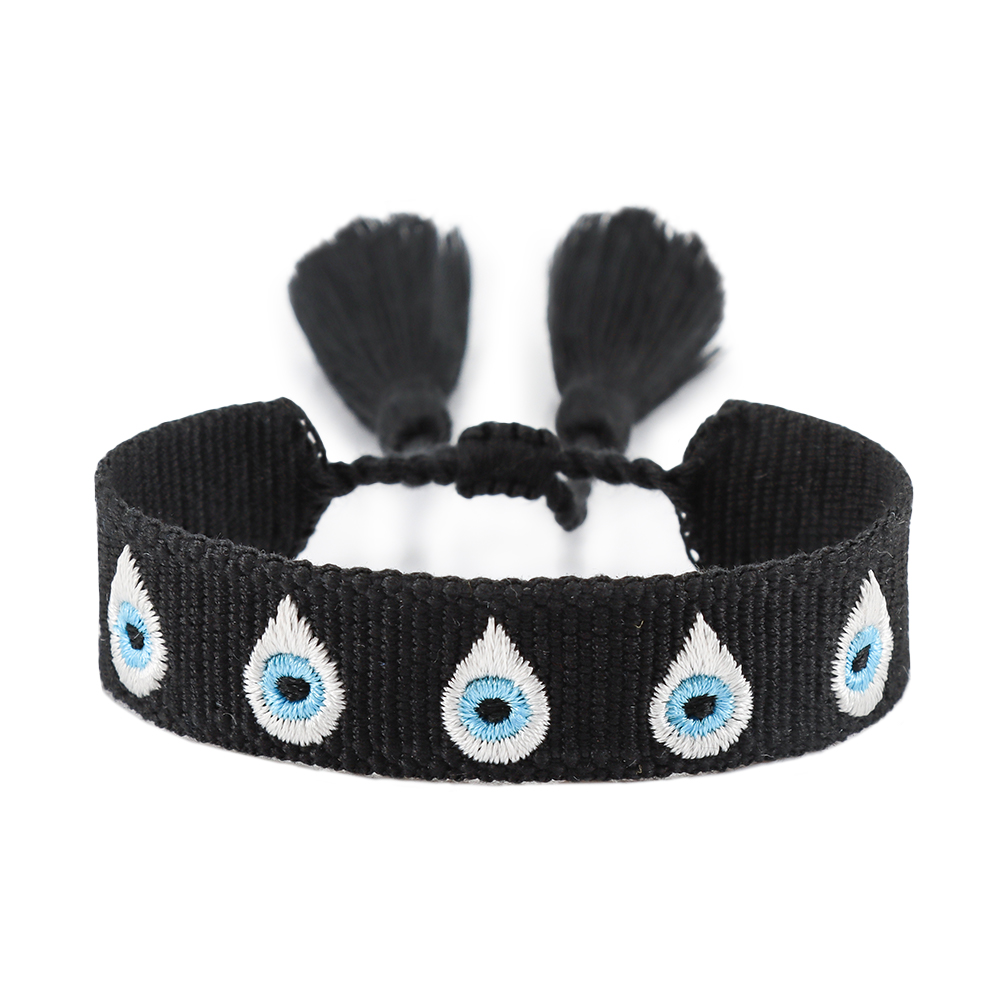 Wholesale Evil Eye Tassel Woven Bracelet