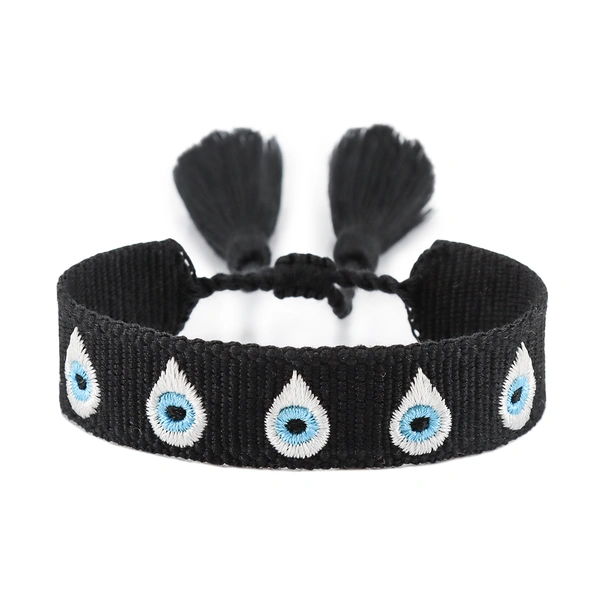 Wholesale Evil Eye Tassel Woven Bracelet