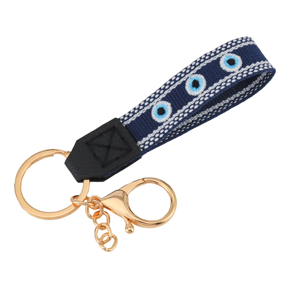 Evil Eye Embroidered Keychain, car key holder, bag ornament