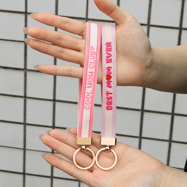 Custom Woven Keychain with Embroidery Personalized Keyring Key Holder & Bag Ornament