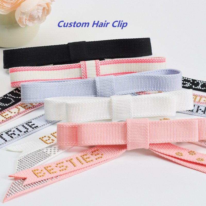 Custom Embroidered Bow Hair Clip – Stylish Hair Accessory with Inspirational Words