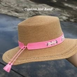 Custom Woven Embroidered Hat Band with Adjustable Tassels– Hat Accessory