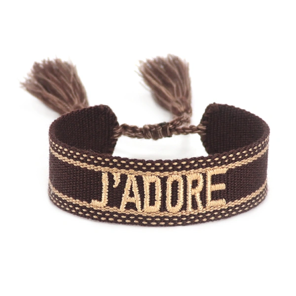 Lettering Tassel Woven Bracelet Embroidered Friendship Bracelets
