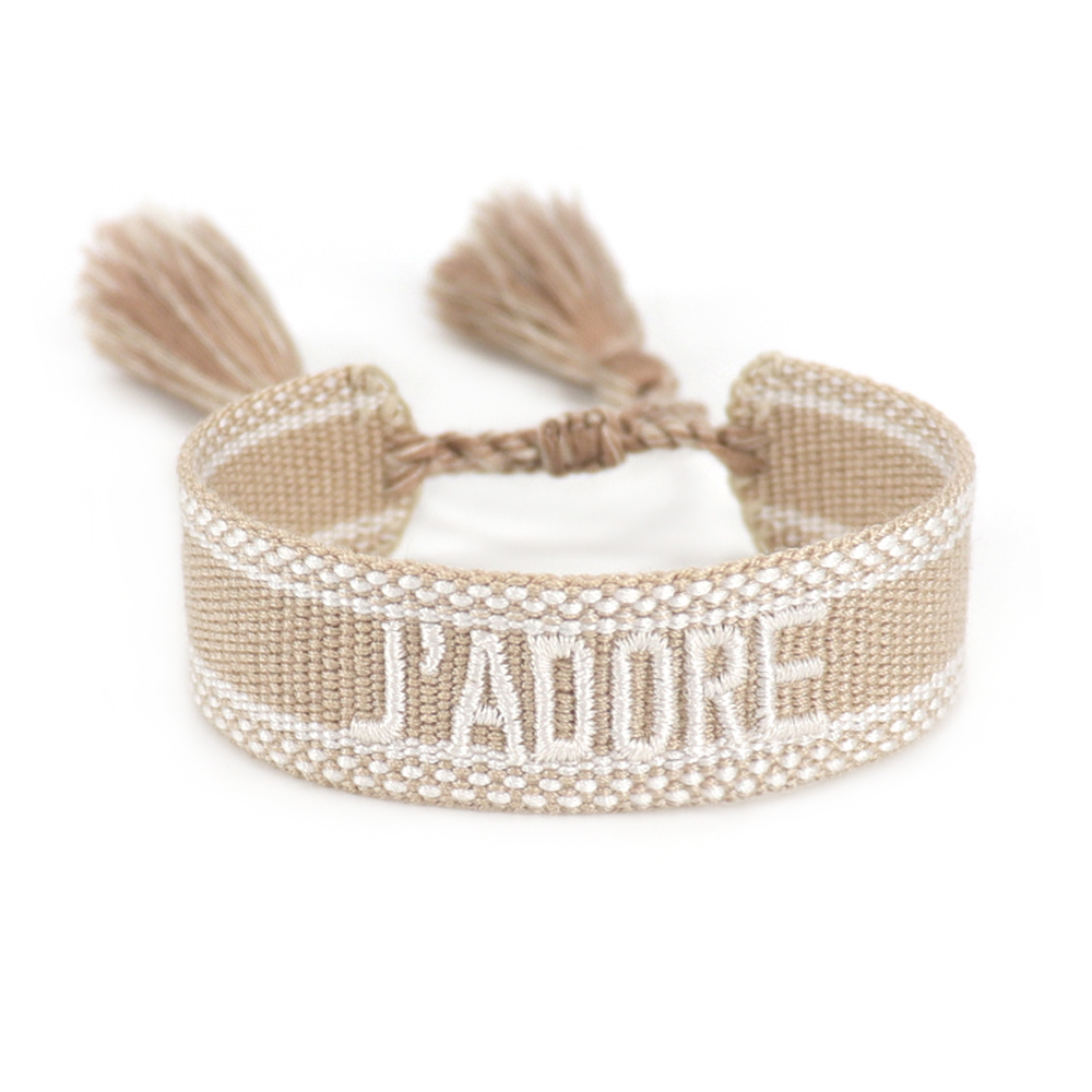 Lettering Tassel Woven Bracelet Embroidered Friendship Bracelets