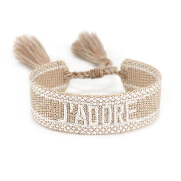 Lettering Tassel Woven Bracelet Embroidered Friendship Bracelets
