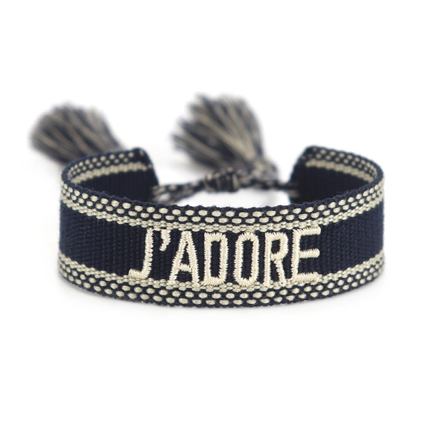 Lettering Tassel Woven Bracelet Embroidered Friendship Bracelets