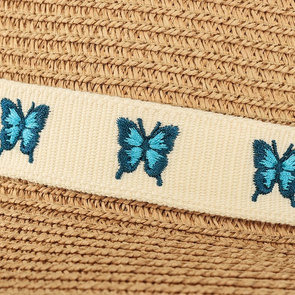 Personalized Hat Band with Embroidered Butterflies, Flowers, Evil Eye Motifs, and Custom Lettering – Adjustable to Fit Most Hats