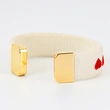 Woven Open Bangle Bracelet with Embroidered Lettering