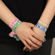 Lettering Tassel Bracelet with Embroidered HAPPY WWJD DREAMER LOVE BESTIES Adjustable Friendship Bracelets