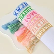 Lettering Tassel Bracelet with Embroidered HAPPY WWJD DREAMER LOVE BESTIES Adjustable Friendship Bracelets
