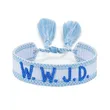 Lettering Tassel Bracelet with Embroidered HAPPY WWJD DREAMER LOVE BESTIES Adjustable Friendship Bracelets