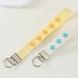 Embroidered Keychain Wrist Strap – Cute Heart & Star Designs with Stainless Steel Ring