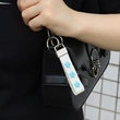 Embroidered Keychain Wrist Strap – Cute Heart & Star Designs with Stainless Steel Ring
