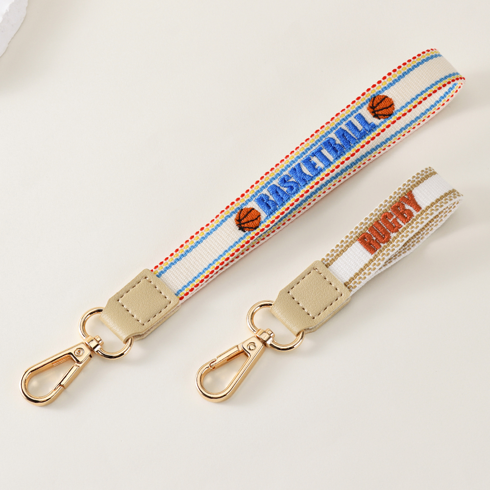 Game Day Embroidered Keychain with Stainless Steel Ring, Key Holder, bag decoration