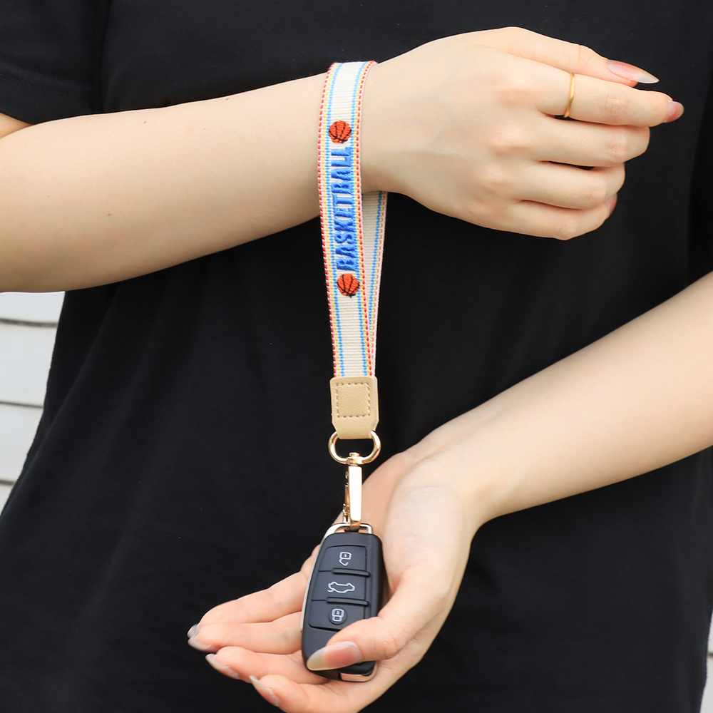 Game Day Embroidered Keychain with Stainless Steel Ring, Key Holder, bag decoration