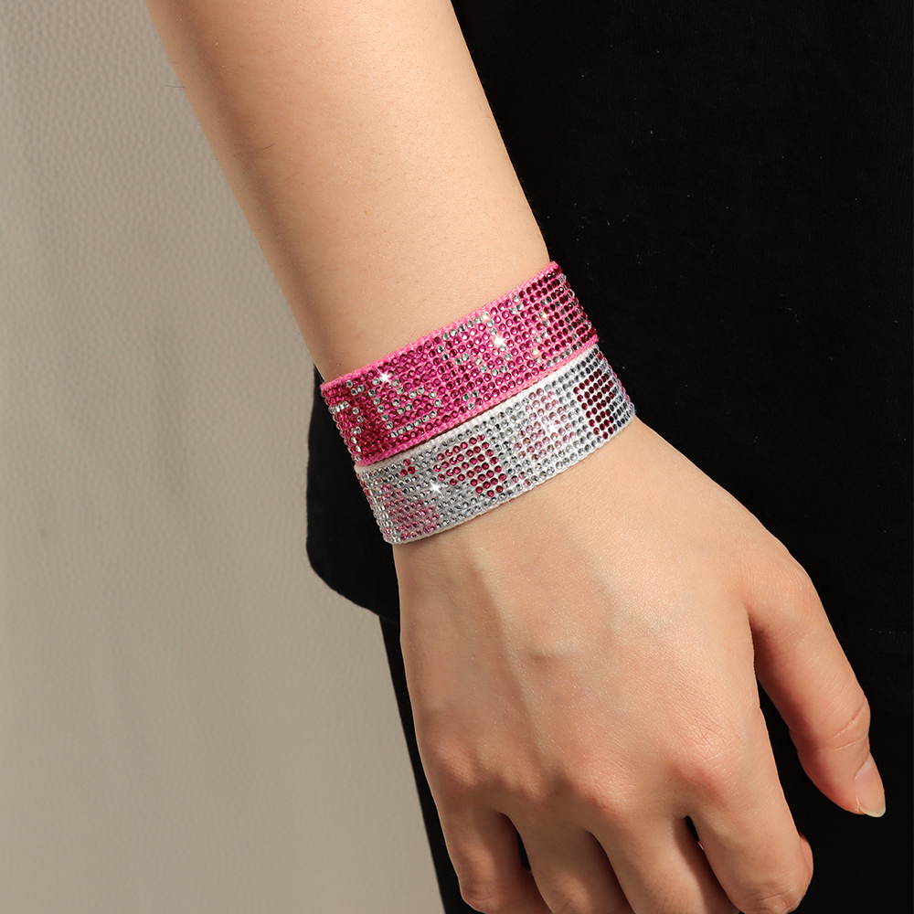 Multi-color Heart Shaped Rhinestone Handmade Tassel Bracelet