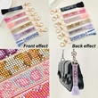 Butterfly-Themed Rhinestone Woven Keychain with Tassels and Stainless Steel Ring – Ideal as a Key Holder, Bag Charm, or ID Card Accessory