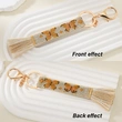 Butterfly-Themed Rhinestone Woven Keychain with Tassels and Stainless Steel Ring – Ideal as a Key Holder, Bag Charm, or ID Card Accessory
