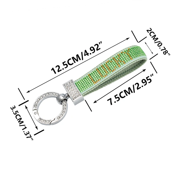 Rhinestone Lettering Keychain – Ideal as a Key Holder, Bag Charm, or ID Card Accessory