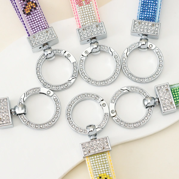 Rhinestone Lettering Keychain – Ideal as a Key Holder, Bag Charm, or ID Card Accessory