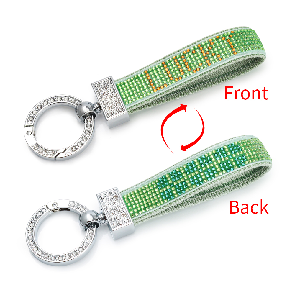 Rhinestone Lettering Keychain – Ideal as a Key Holder, Bag Charm, or ID Card Accessory