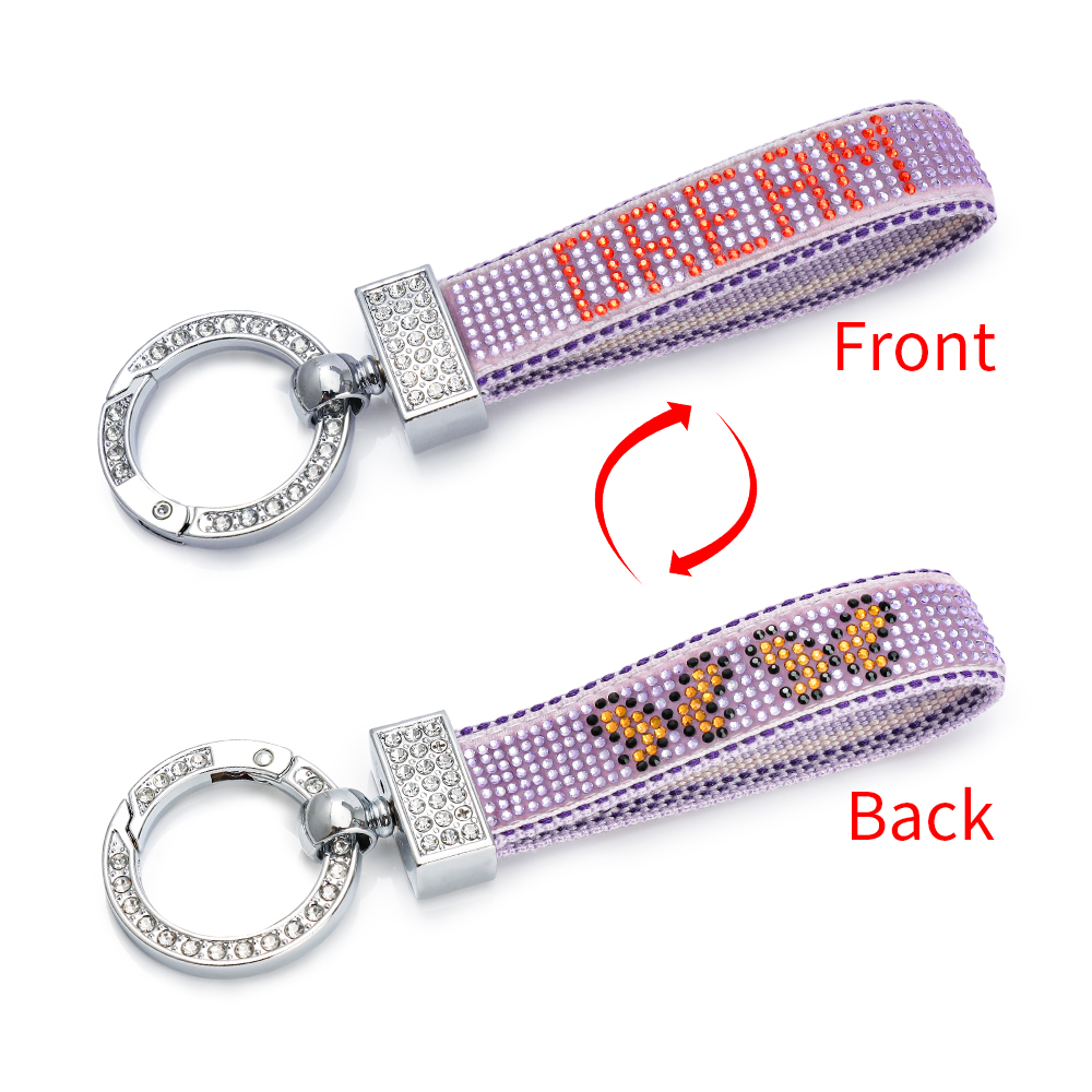 Rhinestone Lettering Keychain – Ideal as a Key Holder, Bag Charm, or ID Card Accessory