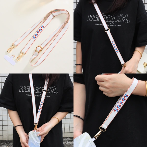Breathable Embroidered Lettering Lanyard Strap, Bag Strap & Phone Lanyard
