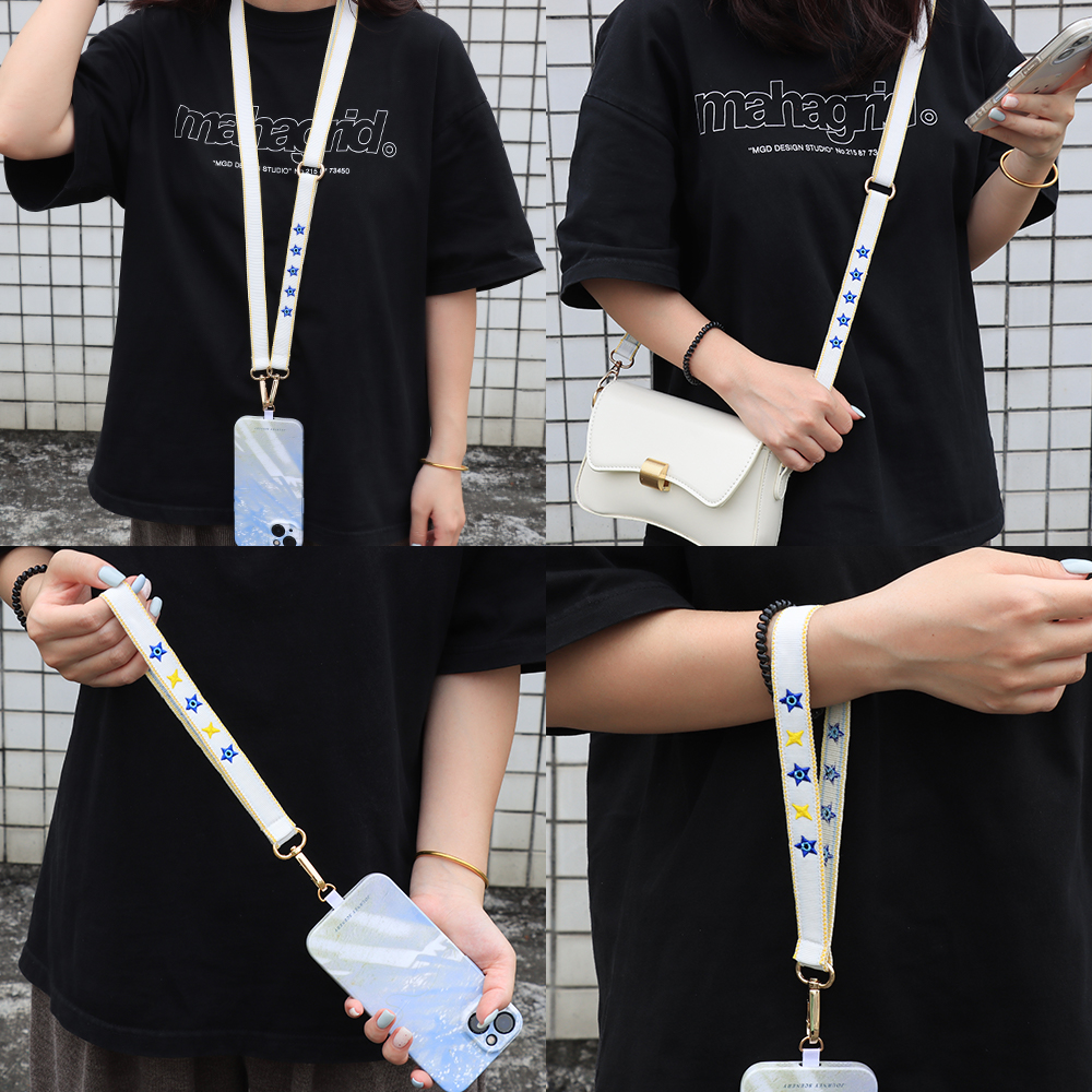 Evil Eye Themed Embroidered Lanyard Strap, Bag Strap & Phone Lanyard