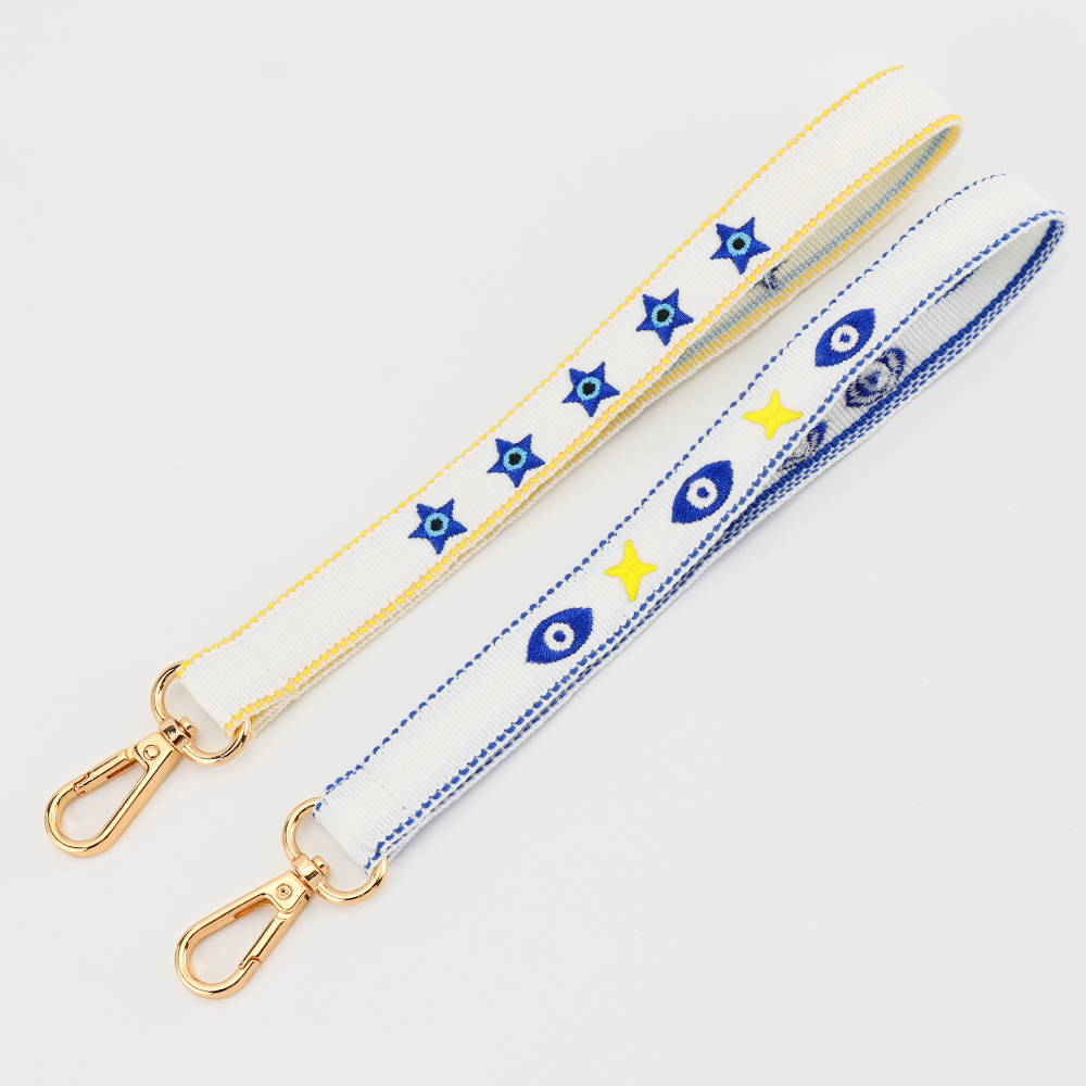 Evil Eye Themed Embroidered Lanyard Strap, Bag Strap & Phone Lanyard