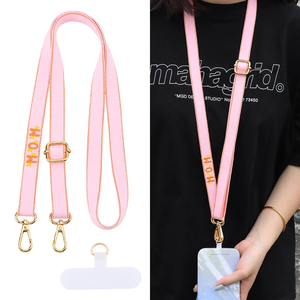 Mother's Day Themed Embroidered Lanyard Strap, Bag Strap & Phone Lanyard, 3-in-1 Gift to show love to Mom
