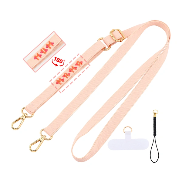 Mother's Day Themed Embroidered Lanyard Strap, Bag Strap & Phone Lanyard, 3-in-1 Gift to show love to Mom