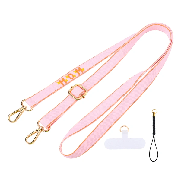 Mother's Day Themed Embroidered Lanyard Strap, Bag Strap & Phone Lanyard, 3-in-1 Gift to show love to Mom