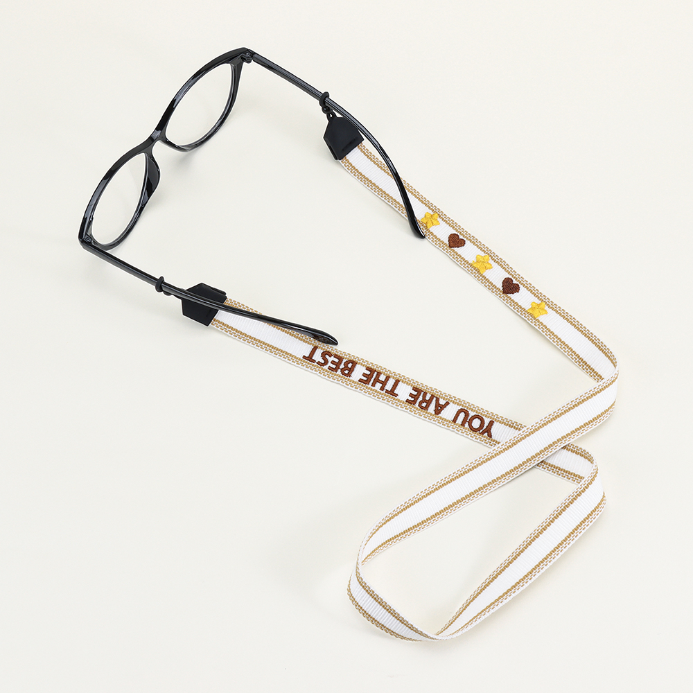 Sunglasses & Eyeglasses Holder Straps for Men Women With Embroidery Words