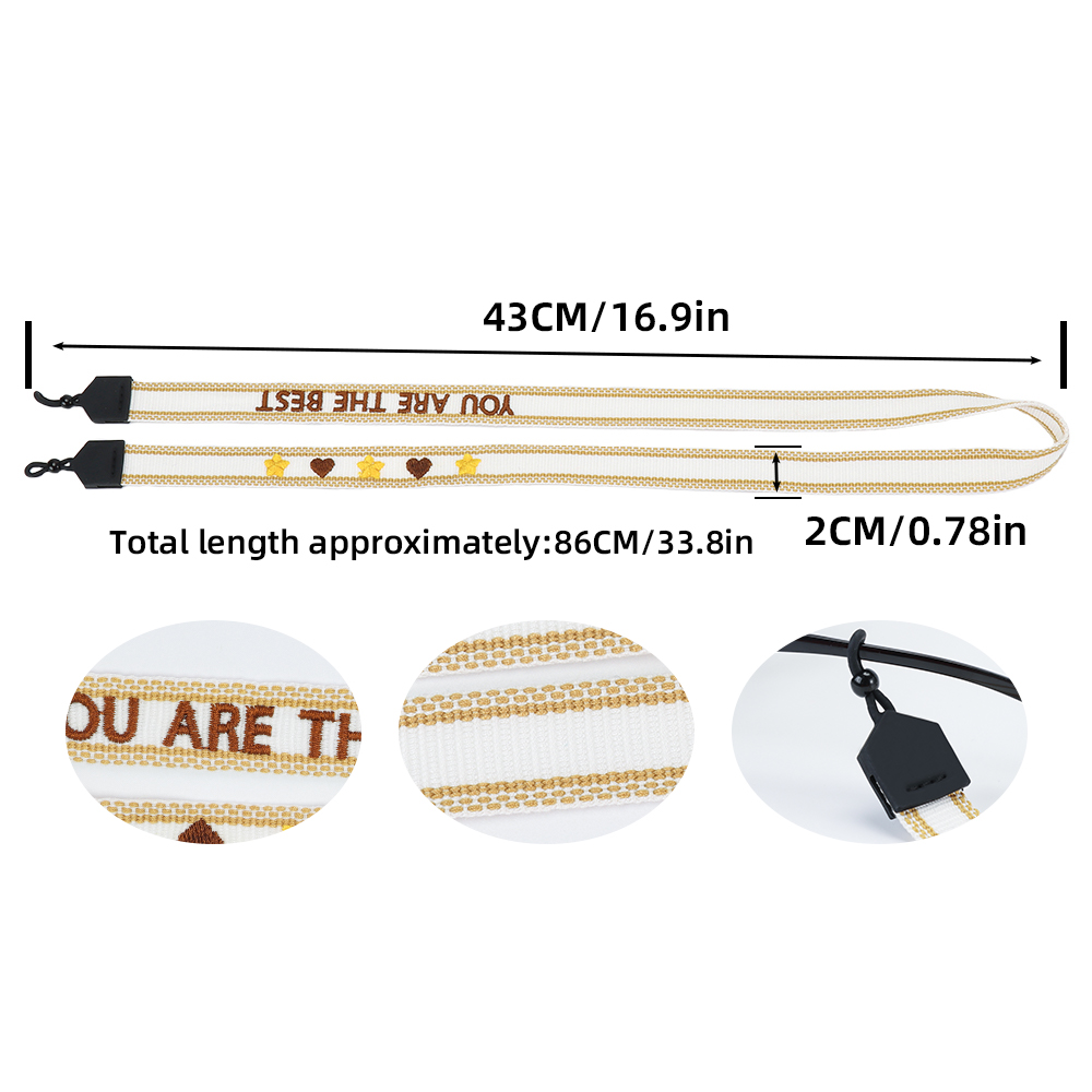 Sunglasses & Eyeglasses Holder Straps for Men Women With Embroidery Words
