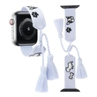Pet Lovers Apple Watch Strap Woven Tassel Watch Band Series 6 7 8 9 with Adjustable Tassels and Embroidered Pets