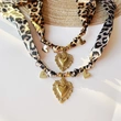 Collar de bufanda de moda con colgante de corazón grande de acero inoxidable
