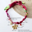 Women's Scarf Necklace with Flower, Beads & Charms, Adjustable Necklace