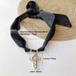 Black & Leopard Cross Scarf Necklace  